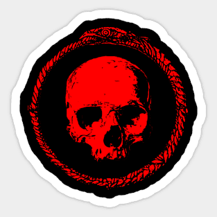 Skull Ouroboros Red Sticker